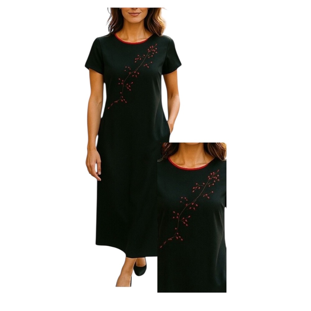 Jessica Howard Laser‎ Cut Formal Evening Dress Black Red Maxi Women's Size 8
